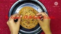 10 min Garlic Paratha Recipe Using Liquid Dough/ Wheat Flour Garlic Paratha/ No Kneading No Rolling/ chilli garlic paratha recipe/ how to make chilli garlic paratha/