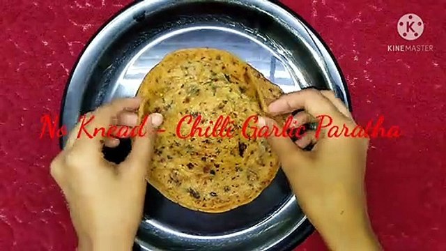 10 min Garlic Paratha Recipe Using Liquid Dough/ Wheat Flour Garlic Paratha/ No Kneading No Rolling/ chilli garlic paratha recipe/ how to make chilli garlic paratha/