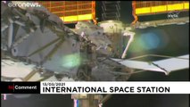 شاهد: رائدا فضاء يقومان بعمليات صيانة خارجية لمحطة الفضاء الدولية