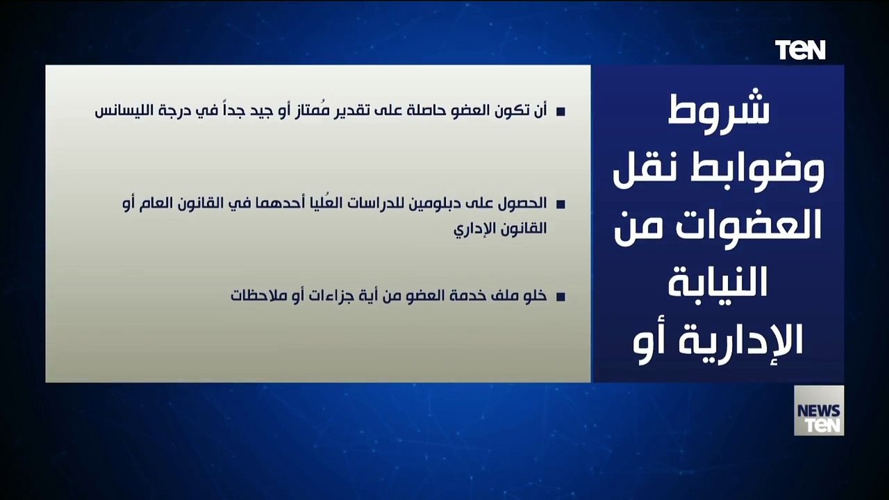 شروط وضوابط نقل العضوات من النيابة الإدارية