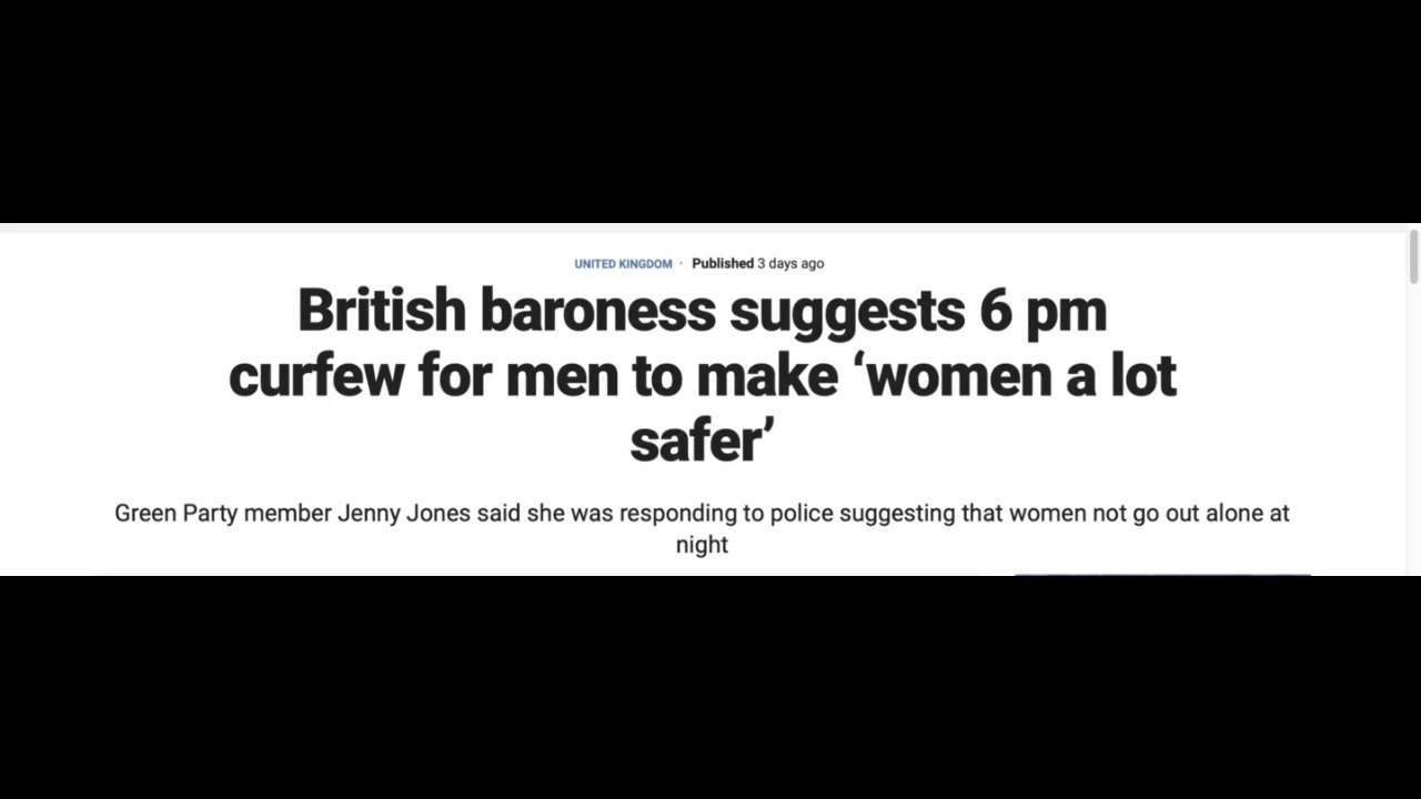 6 PM Curfew For Men In The UK?  Animated Satire