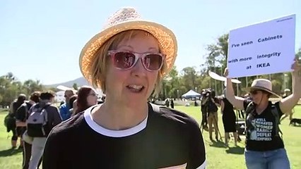 Thousands marching against sexism in Parliament House