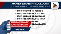 #LagingHanda | 6 na barangay sa Maynila, isasailalim sa lockdown simula sa Miyerkules