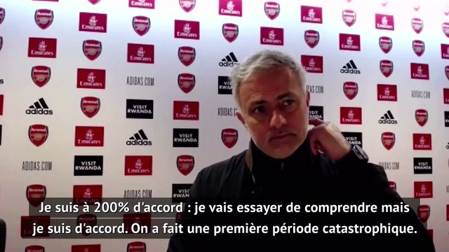 Mourinho : La seule chose pire que notre première période, c'est le penalty donné à Arsenal
