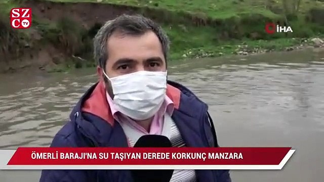 Ömerli Barajı’na su taşıyan derede korkunç manzara