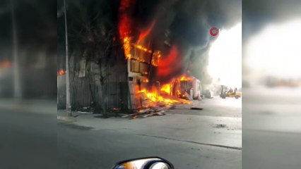 Hırdavat deposunda korkutan yangın