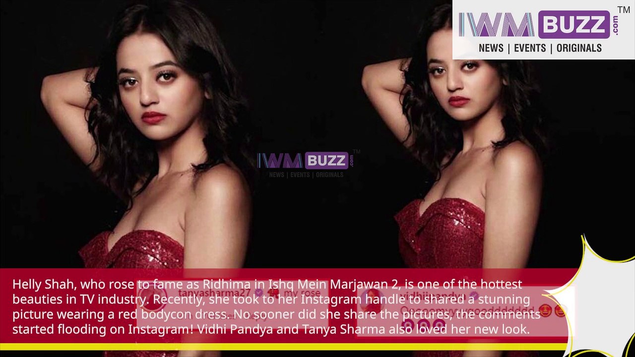 Helly Shah looks gorgeous in latest red bodycon dress Vidhi Pandya and Tanya Sharma love it