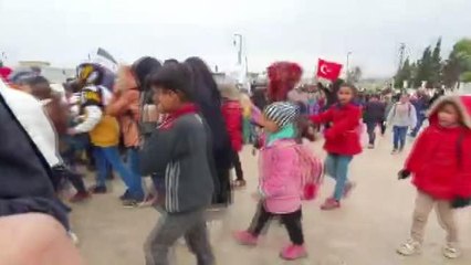Barış Pınarı Harekatı bölgesinde Suriye'deki ayaklanmaların 10. yılında protestolar düzenlendi