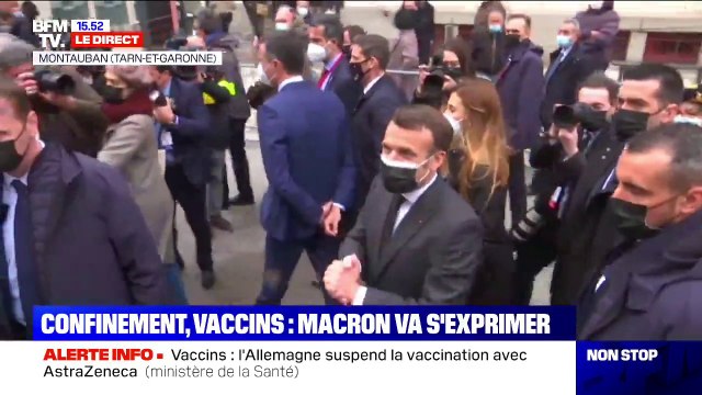 Emmanuel Macron en déplacement à Montauban: Plus on aura vacciné, plus on pourra rouvrir