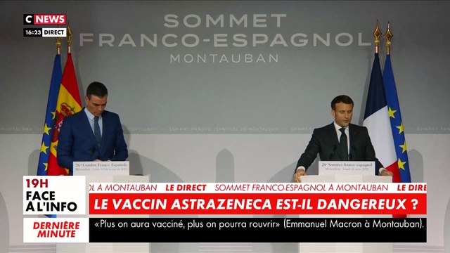Après l'Allemagne, Emmanuel Macron annonce que la France suspend à son tour par précaution la vaccination avec AstraZeneca jusqu'à demain, en attendant l'avis de l'Agence européenne des médicaments