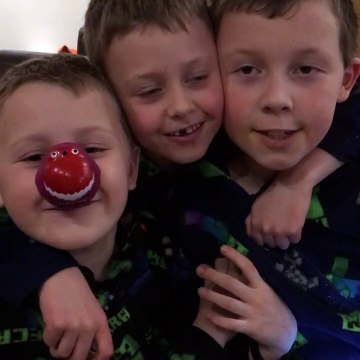 Leo, Seb and Javi from Berkhamsted are raising money for Red Nose Day