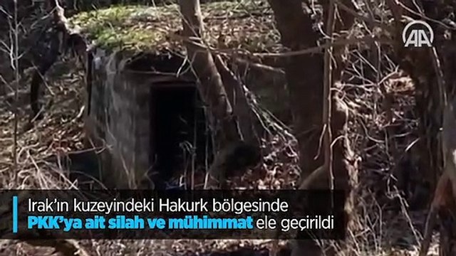 Irak'ın kuzeyindeki Hakurk bölgesinde ele geçirilen PKK'ya ait silah ve mühimmatlar
