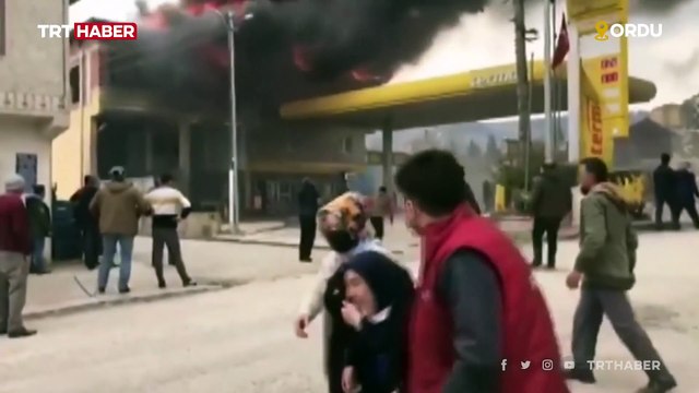 Ordu'da akaryakıt istasyonunda yangın