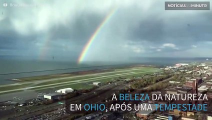 Fabuloso arco-íris forma-se em lago de Ohio após tempestade