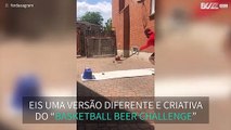 Jovem junta o hóquei ao “Basketball Beer Challenge”
