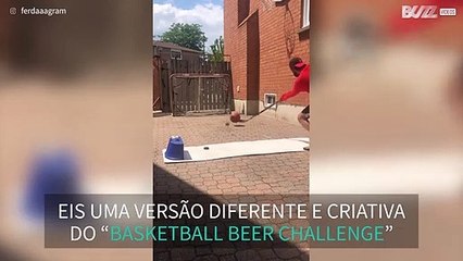 Jovem junta o hóquei ao “Basketball Beer Challenge”
