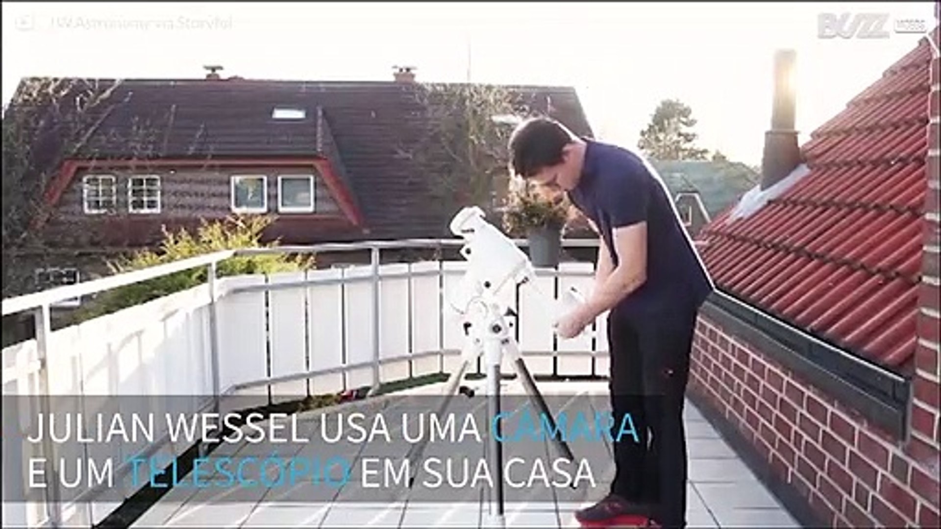 ⁣Astrônomo filma Saturno da janela de casa