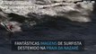 Drone capta surfistas nas ondas assustadoras da Nazaré