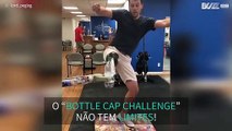 Jovem de uma perna mistura sapateado com o “bottle cap challenge”
