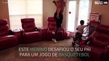 Ex quarterback destroi filho em jogo de basquetebol