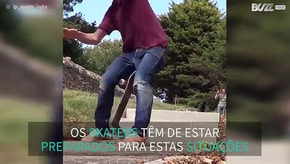 Salto de skate torna-se bastante doloroso