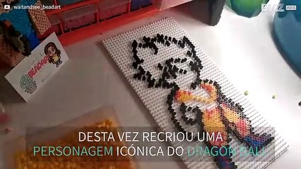 Jovem cria personagem de Dragon Ball hama beads