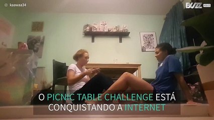 Irmãs se juntam para fazer o Picnic Table Challenge