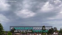 Rara formação de nuvens arcus são filmadas em timelapse