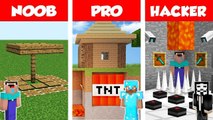 Minecraft NOOB vs PRO vs HACKER- Secret Trap Base Battle in Minecraft _ Animation