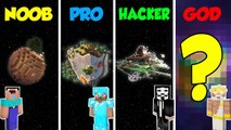 Minecraft NOOB vs PRO vs HACKER vs GOD- SECRET PLANET BASE in Minecraft _ Animation