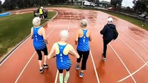 Women's over 80s running relay team breaking barriers