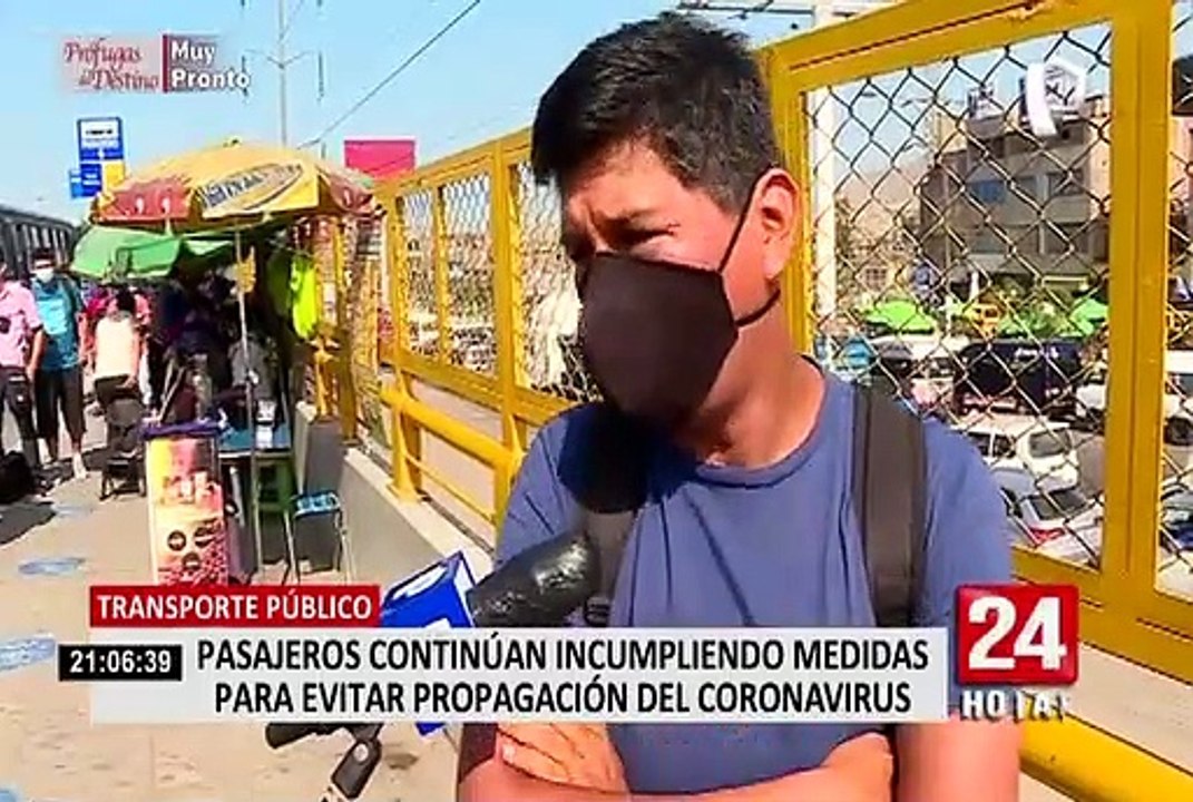 Pasajeros de transporte público continúan incumpliendo medidas de bioseguridad