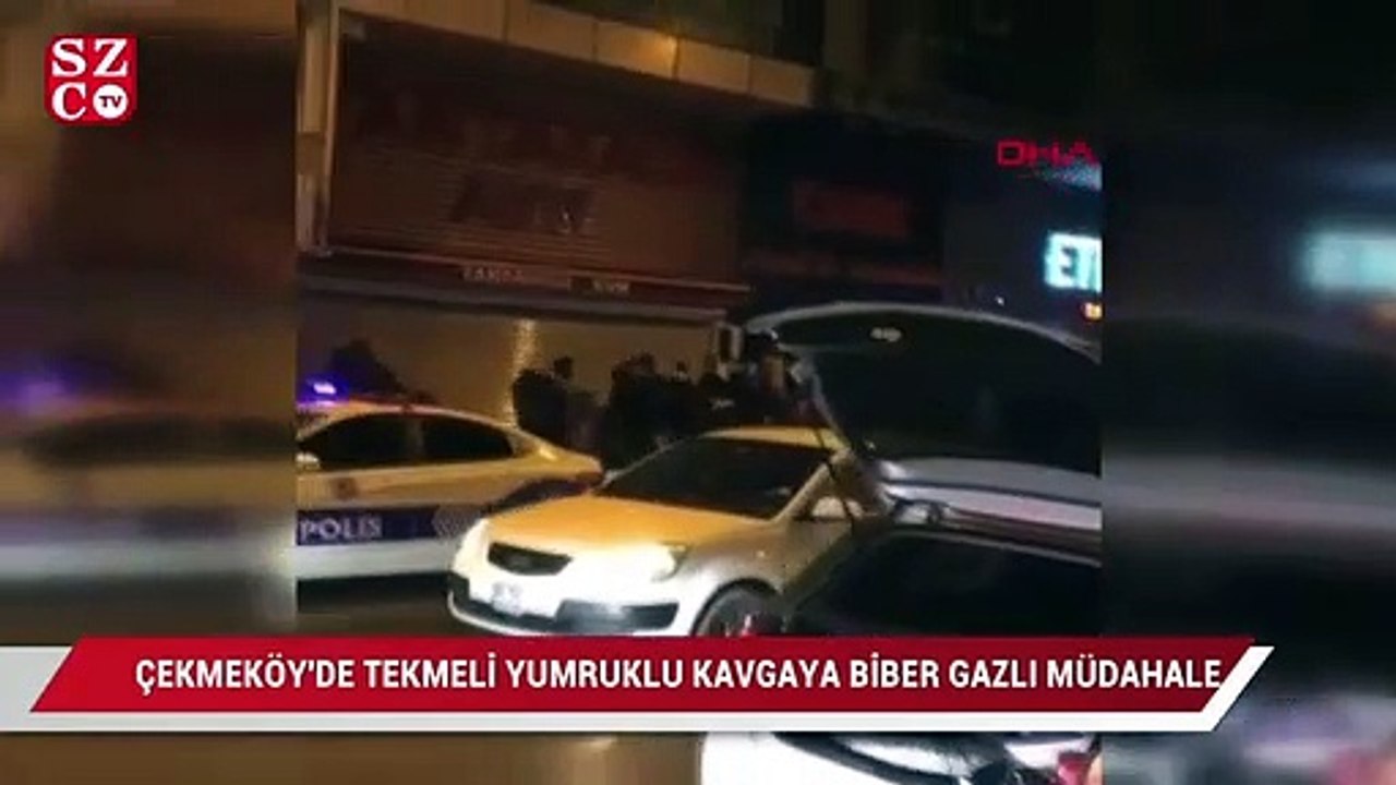 Çekmeköy'de tekmeli yumruklu kavgaya biber gazlı müdahale