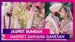 Jasprit Bumrah Marries Sanjana Ganesan: Indian Cricketer Shares Photos With Wife Wearing Pink Royal Outfits; Wishes Pour In For The Couple