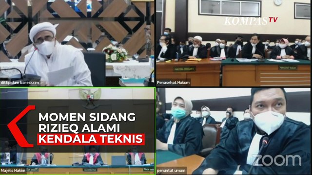 Momen Sidang Rizieq Perdana Shihab Alami Kendala Teknis