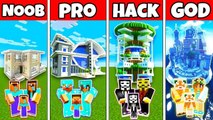 Minecraft NOOB vs PRO vs GOD- BUILDING IDEAS FOR MODERN HOUSE CHALLENGE in Minecraft