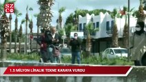 1,5 milyon liralık yelkenli tekne karaya vurdu