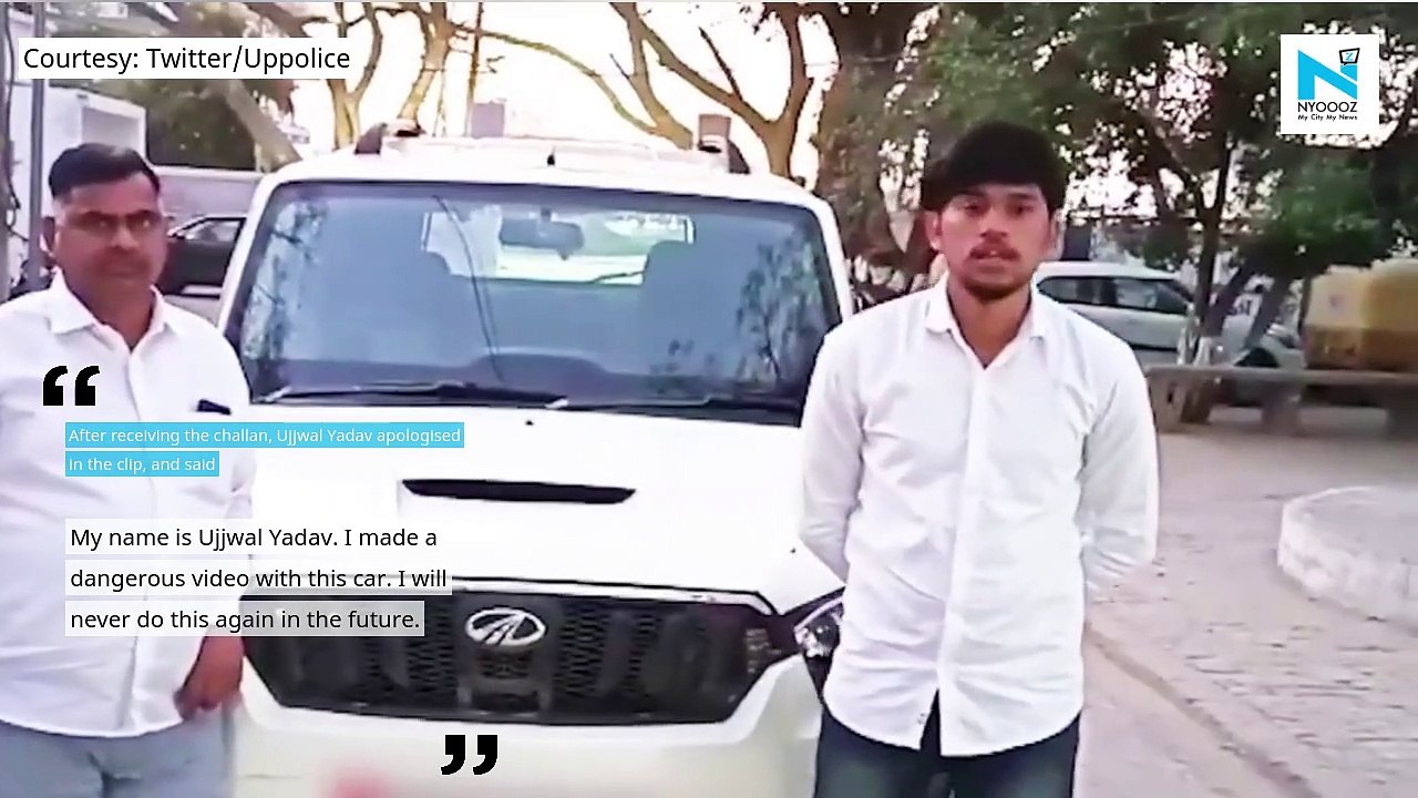 Man does push-ups on roof of moving car, UP Police 'rewards' him