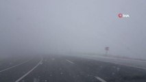 Bayburt'un yüksek kesimlerinde kar ve sis