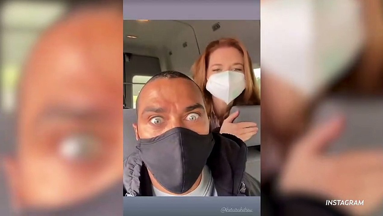 Sarah Drew And Jesse Williams Reunite On Grey’s Set