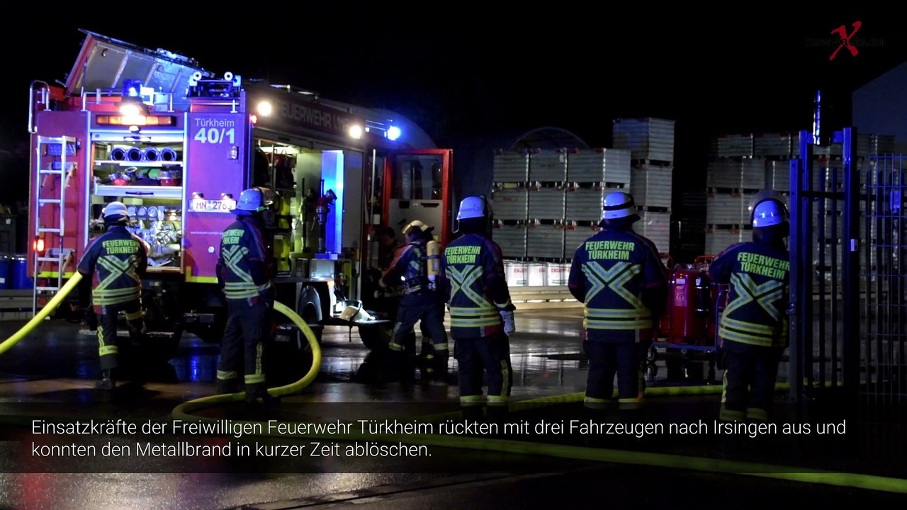Irsingen | metallbrand im gewerbegebiet unterfeld