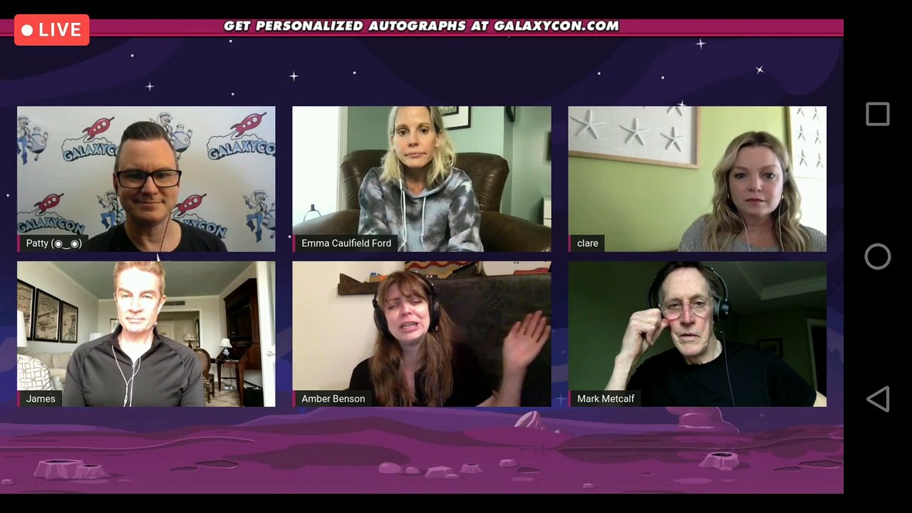 GalaxyCon Live Comic-Con cast of Buffy the Vampire Slayer actors  James Marsters, Emma Caulfield Ford, Clare Kramer, Amber Benson, Mark Metcalf, Jan 2021