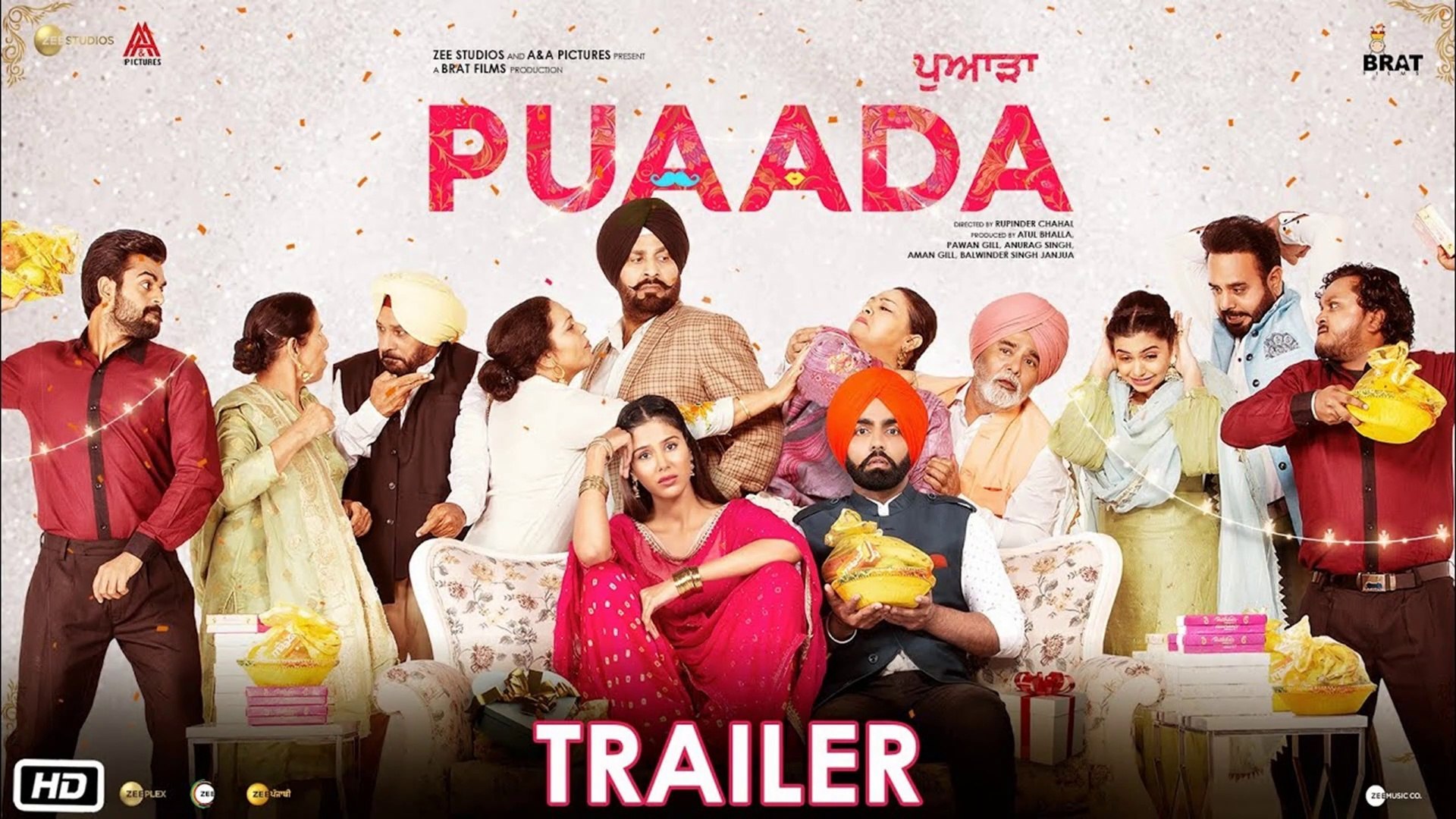 Puaada Movie Trailer Ammy Virk Sonam Bajwa Punjabi Movie Trailer 2021