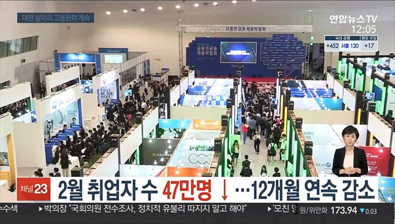 2월 취업자 수 47만명 ↓…12개월 연속 감소