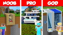 Minecraft NOOB vs PRO vs GOD- MODERN MOUNTAIN HOUSE BUILD CHALLENGE in Minecraft _ Animation