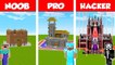 Minecraft NOOB vs PRO vs HACKER- SAFEST CASTLE BASE CHALLENGE in Minecraft _ Animation
