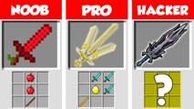 Minecraft NOOB vs PRO vs HACKER- SUPER SWORD CRAFTING CHALLENGE in Minecraft _ Animation