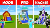 Minecraft NOOB vs PRO vs HACKER- WATER SLIDE HOUSE CHALLENGE in Minecraft _ Animation
