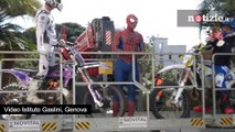 Spiderman e i motociclisti fanno visita ai bambini malati del Gaslini di Genova