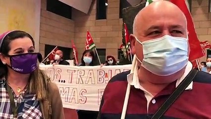 Concentración de las trabajadoras de la limpieza del Hospital Reina Sofía